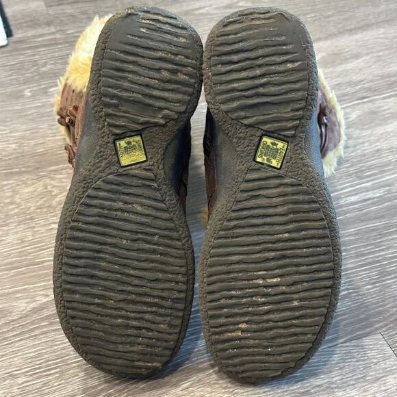 Earth Origins Jem Brown Suede Tan Faux Fur Buckle Winter Boots Boho Fairy Size 8 - Picture 6 of 9